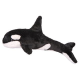 Orca Whale plush toy with classic black and white markings, soft and machine washable, perfect for kids ages 2 and up.