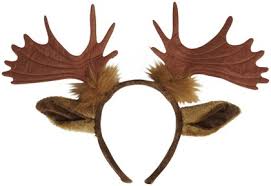 Moose Antler Headband with bendable wire, faux fur, and velvet antlers, unisize for adults and kids.