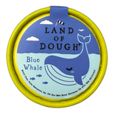 Land of Dough Mini Blue Whale play dough container with blue whale illustration and eco-friendly packaging.