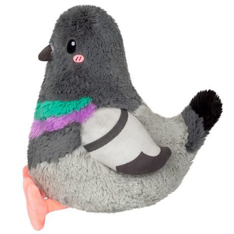 Pigeon Mini plush toy featuring a soft, colorful pigeon with gray, purple, and green details, perfect for all ages.