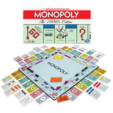 Monopoly The 1980's Edition board game with money, cards, houses, hotels, and dice ready for 2 to 8 players.