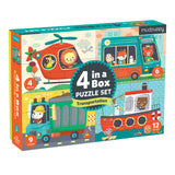 4-12pc Transportation Progressive Puzzles