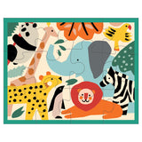 12pc Zoo Puzzle Pouch with 12 thick pieces featuring colorful zoo animals in a travel-friendly zippered pouch.