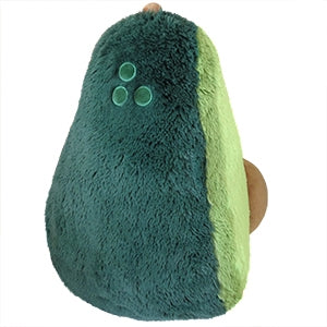 Plush avocado toy named Avocado, soft and cuddly with a green and brown color, perfect for ages 3 and up.