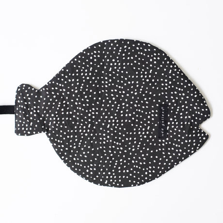 Organic Crinkle Toy | Fish made of 100% organic cotton with black and white polka dot design and crinkle paper filling.