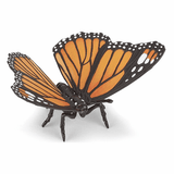 Monarch Butterfly hand painted 2 inch figurine with detailed orange and black wings for decoration or learning.