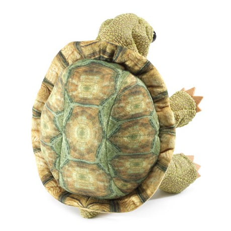 Tortoise Puppet with movable mouth and forelegs, featuring a realistic tortoise shell design for playful, giggly fun.