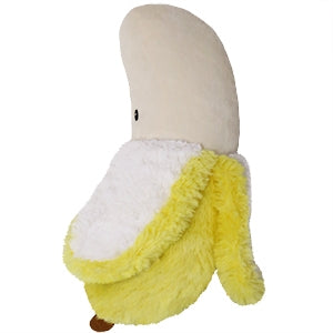 Banana plush toy with yellow peel and white inside, funny and soft, perfect for ages 3 and up, 15 inches.