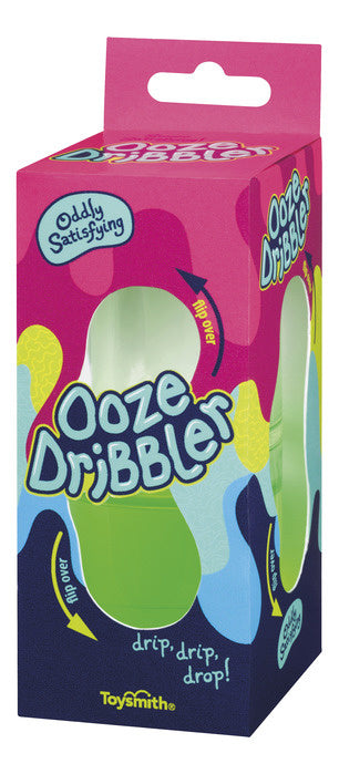 Ooze Dribbler sensory toy in colorful packaging, designed for a relaxing and slow-flowing visual experience.