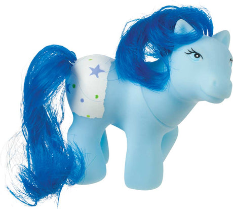 Pony Precious colorful blue toy pony with fun hair for brushing and play, approximately 3 inches tall.