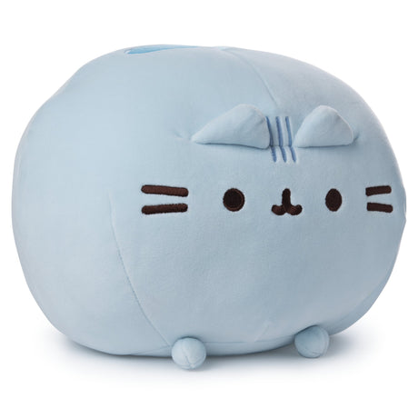 Pusheen Squisheen Blue plush toy with round shape, soft pastel blue fabric, and Pusheen’s signature smile.