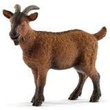 Goat figurine with detailed brown fur, curved horns, and realistic features, perfect for children aged 3-8 years.