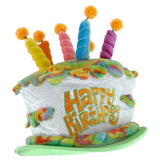 Happy Birthday Rainbow Hat with colorful candles, tie dye trim, and "Happy Birthday" text for kids ages 3 and up.