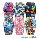 Body Board Medium with EPS core wrist leash in assorted vibrant designs, each sold individually for fun water activities.