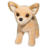 Chihuahua Carlos plush toy with soft creamy tan fur and big ears, machine washable and perfect for ages 2 and up.