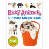 Ultimate Sticker Book | Baby Animals featuring a puppy in a bucket and more than 250 reusable stickers.