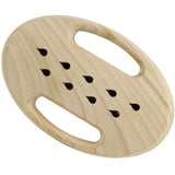 Rainmaker Rattle wooden baby toy with easy-grip handles and rainmaker sound, crafted from natural cherry hardwood.