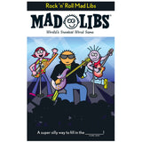 Cover of Mad Libs Rock n Roll featuring cartoon rock band performing with guitars on stage.