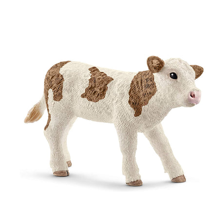 Simmental Calf figure showing a detailed brown and white calf standing on all fours, lifelike texture and features.