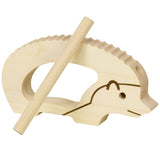 Rhythmic Hedgehog wooden noise-maker with stick crafted from sustainably-harvested maple hardwood, made in Vermont USA.