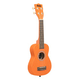 Ukadelic Ukulele | Marmalade solid orange soprano ukulele with wood fingerboard and bridge, vibrant color and sleek design.