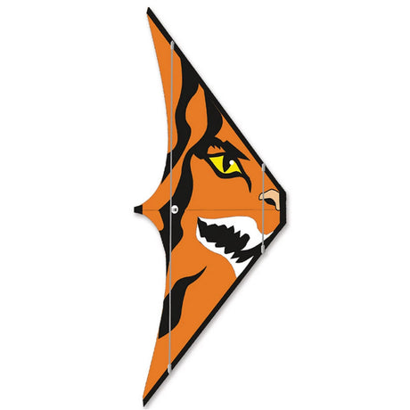 Sport Kite | Spitfire Tiger with bold orange tiger face design, curved edges for stable, smooth stunt flying.