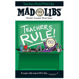 Mad Libs Teachers Rule! book cover with cartoon teacher relaxing in front of chalkboard saying Teachers Rule!