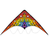 Zoomer 2.0 Sports Kite | Rainbow Stars with vibrant rainbow and star design, solid fiberglass frame, and included flying lines.