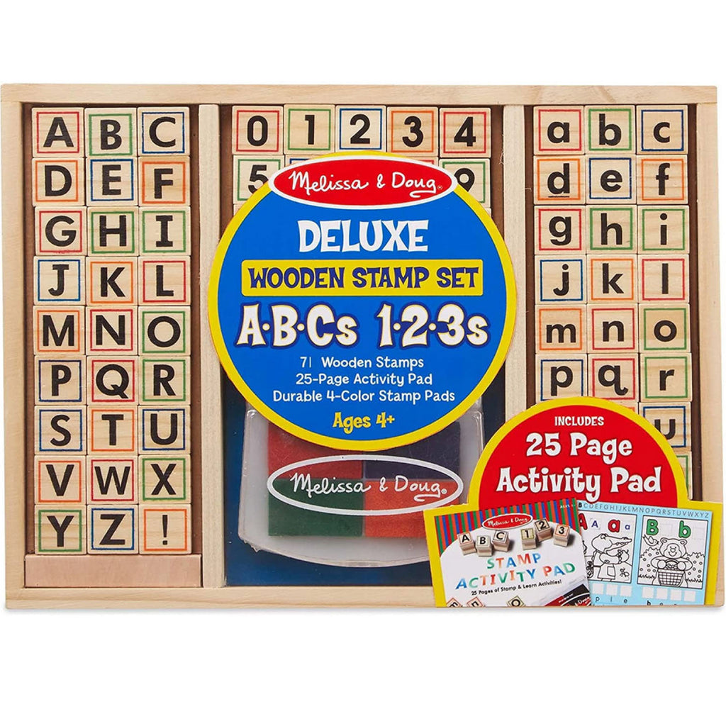 Wooden Alphabet Stamp Set – 56 Stamps With Lower-Case and Capital Letters –  Preschool Writing Toys, ABC Stamps, Kids Arts & Crafts, Letter Stamps For  Kids Ages 4 –  – Toys and Game Store