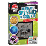 Ultimate Spy Vault & Code Kit box showing a safe lock and components for building a safe and door alarm.